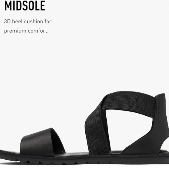 Sorel Women's Ella III Sandal in Black size 10 - Picture 3 of 10